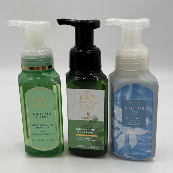 Bath & Body Works Gentle Foaming Hand Soap White Tea Sage Beautiful Day Lot of 3 - Picture 1 of 9